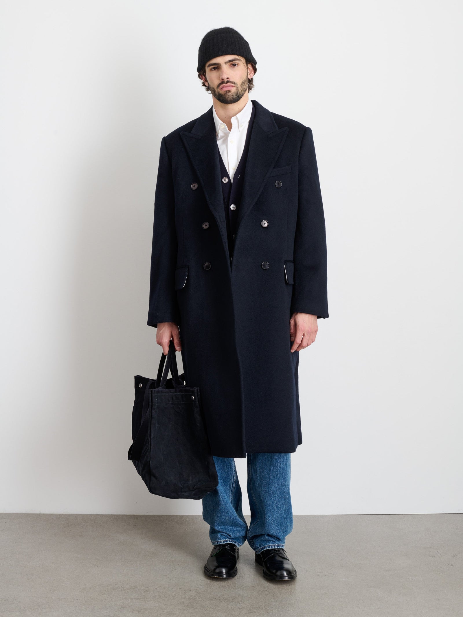 Double Breasted James Coat In Wool
