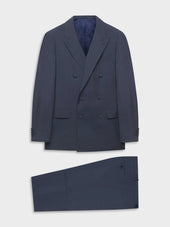 Abito Macbeth Doppiopetto In Mohair Lana E Seta Blu