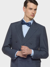 Abito Macbeth Doppiopetto In Mohair Lana E Seta Blu