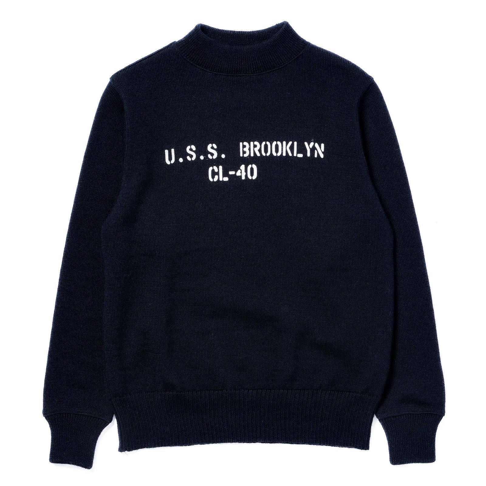 U S N Blue Wool Jersey U S S Brooklyn
