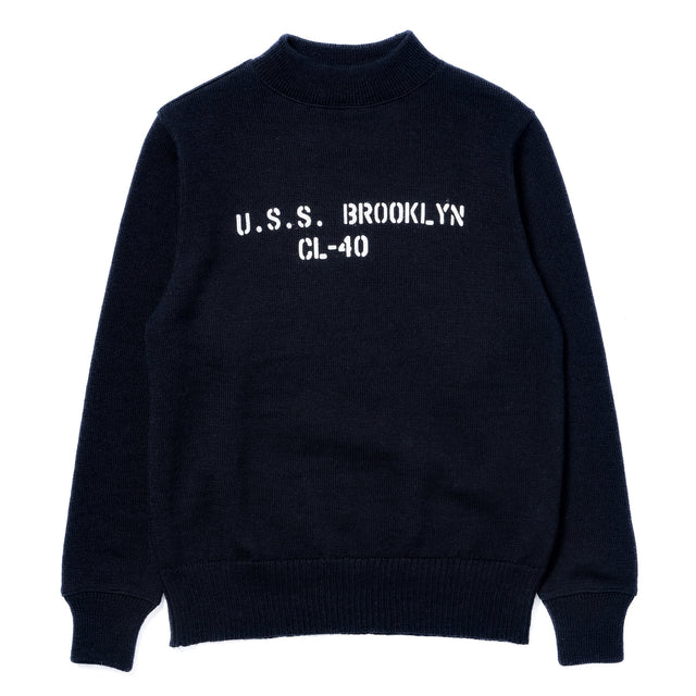 U S N Blue Wool Jersey U S S Brooklyn