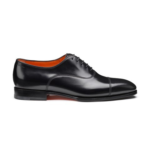 Men's black leather Oxford shoe