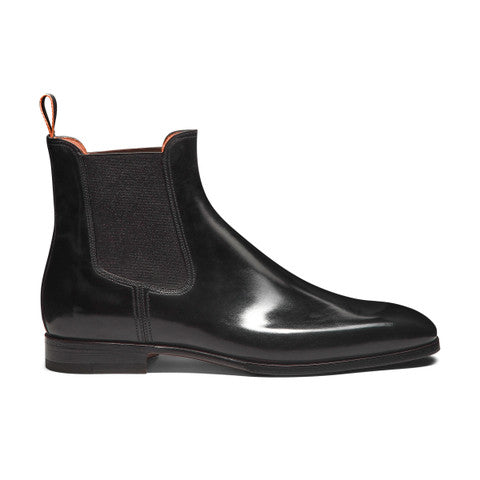 Men’s black leather Chelsea boot