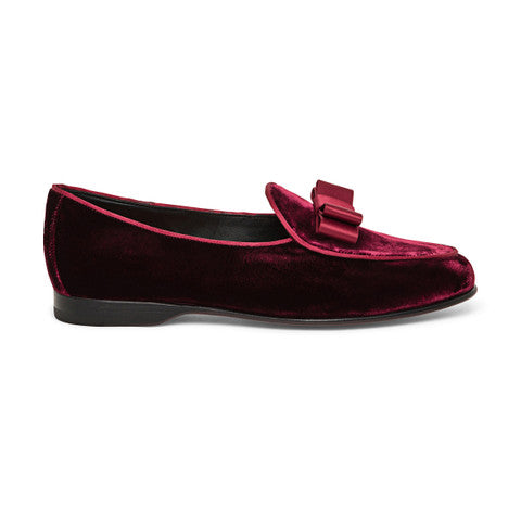 Men's burgundy velvet Andrea loafer