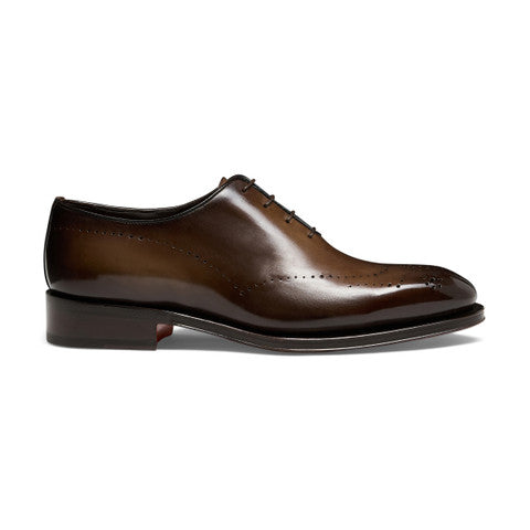 Men's dark brown leather Oxford shoe