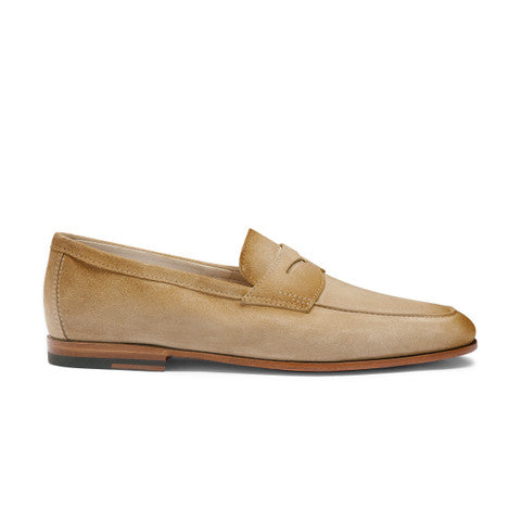 Men's beige suede Carlo penny loafer
