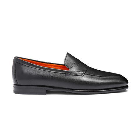Men's black leather Carlo penny loafer