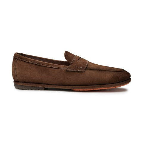 Men's brown suede Carlo Driver penny loafer