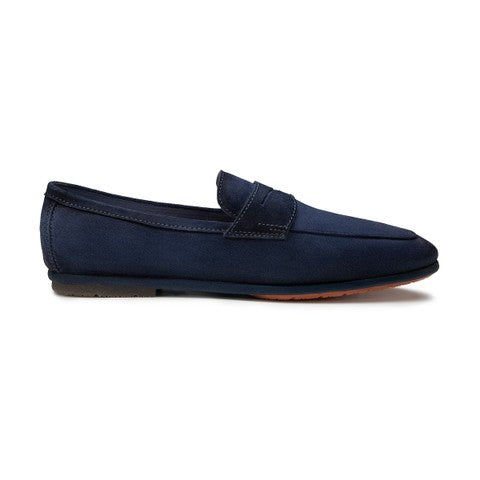 Men's blue suede Carlo Driver penny loafer