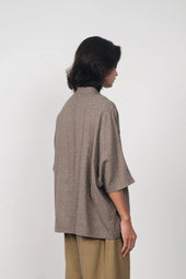 Ash Grey Organic Cotton Bandhani Shirt