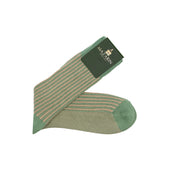 Vert Doux Beige Rayures Transat Coton