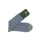 Gris Clair Bleu Ciel Rayures Transat Coton