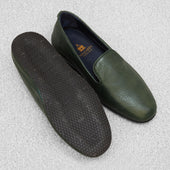 Chaussons Verts Cuir Grain