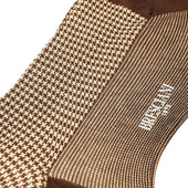 Marron Beige Pied De Poule Fil D Cosse