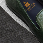 Chaussons Verts Cuir Grain