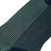 Marine Vert Menthe Pied De Poule Fil D Cosse