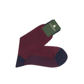 Marine Carmin Pied De Poule Fil D Cosse