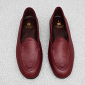 Chaussons Bordeaux Cuir Grain