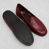 Chaussons Bordeaux Cuir Grain
