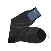 Noir Gris Pied De Poule Laine