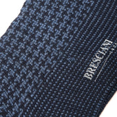 Marine Bleu Cobalt Pied De Poule Laine