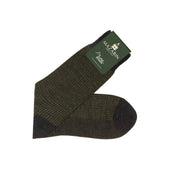 Gris Vert Pied De Poule Super Solide Laine Mazarin X Scavini