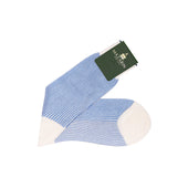 Blanc Perle Bleu Ciel Rayures Transat Fil D Cosse