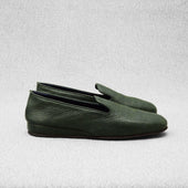 Chaussons Verts Cuir Grain