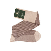 Beige Chocolat Pied De Poule Super Solide Fil D Cosse