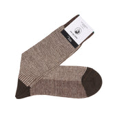 Marron Beige Pied De Poule Lin Mazarin X Scavini