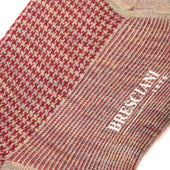 Gris Clair Rouge Pied De Poule Laine