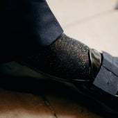 Noir lurex doré - coton