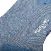 Bleu Ciel Beige Chevrons Fil D Cosse