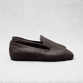 Chaussons Marron Fonc Fourr S Cuir Grain