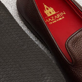 Chaussons Marron Fonc Cuir Grain