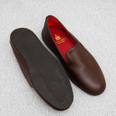 Chaussons Marron Fonc Cuir Grain