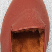 Chaussons Marron Fourr S Cuir Grain