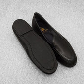 Chaussons Noirs Cuir Grain
