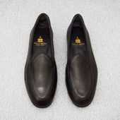 Chaussons Noirs Cuir Grain