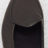 Chaussons Noirs Cuir Grain