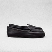 Chaussons Noirs Cuir Grain