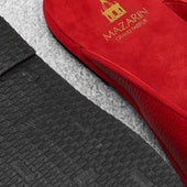 Chaussons Ouverts Rouges Cuir Grain