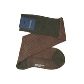 Noisette Kaki Pied De Poule Laine