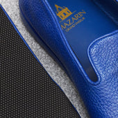 Chaussons Bleu Roi Cuir Grain