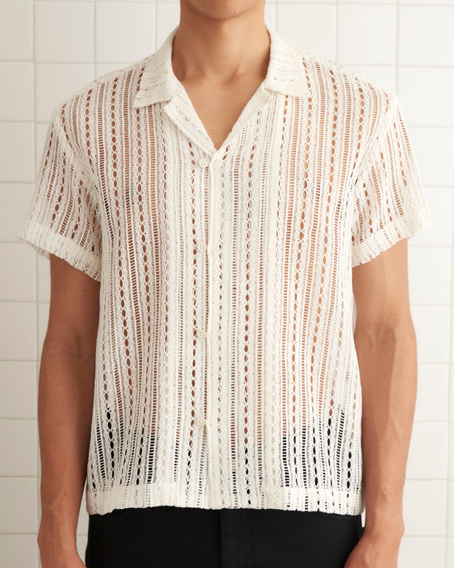 Meandering Lace Short Sleeve Shirt
