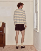 Meandering Stripe Cardigan - Cream