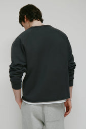 Men's Asr Cut-off Crewneck in Almost Black