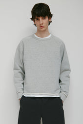 Men's Asr Cut-off Crewneck in Heather Grey