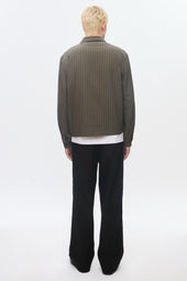 Men's Full Zip Shirt in Brown/Olive