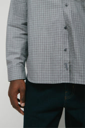 Men's Haydar Shirt in Grey/Lavender Ash Check